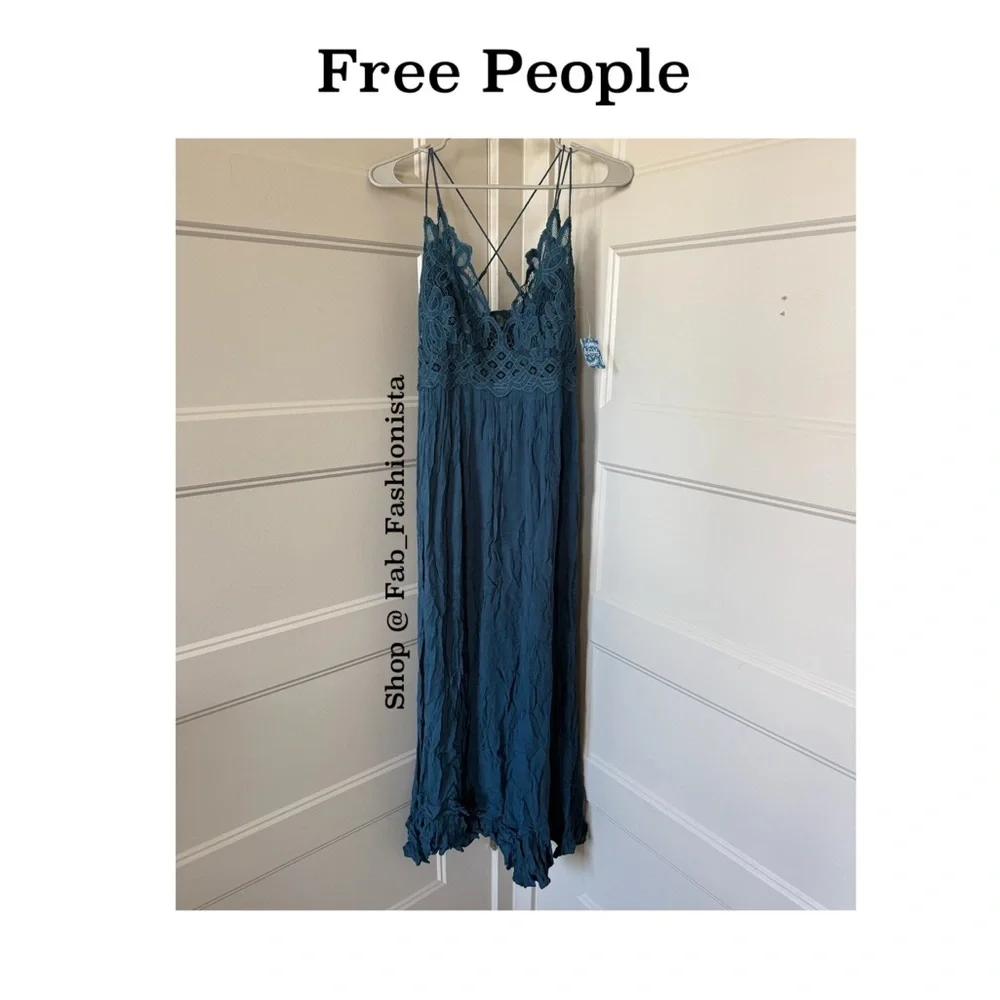Free People Crochet Lace Maxi Dress size Medium